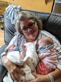 Nana Holding Both Girls