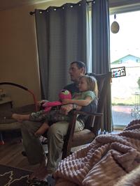 Papa Nick And Wavy Watching Looney Tunes